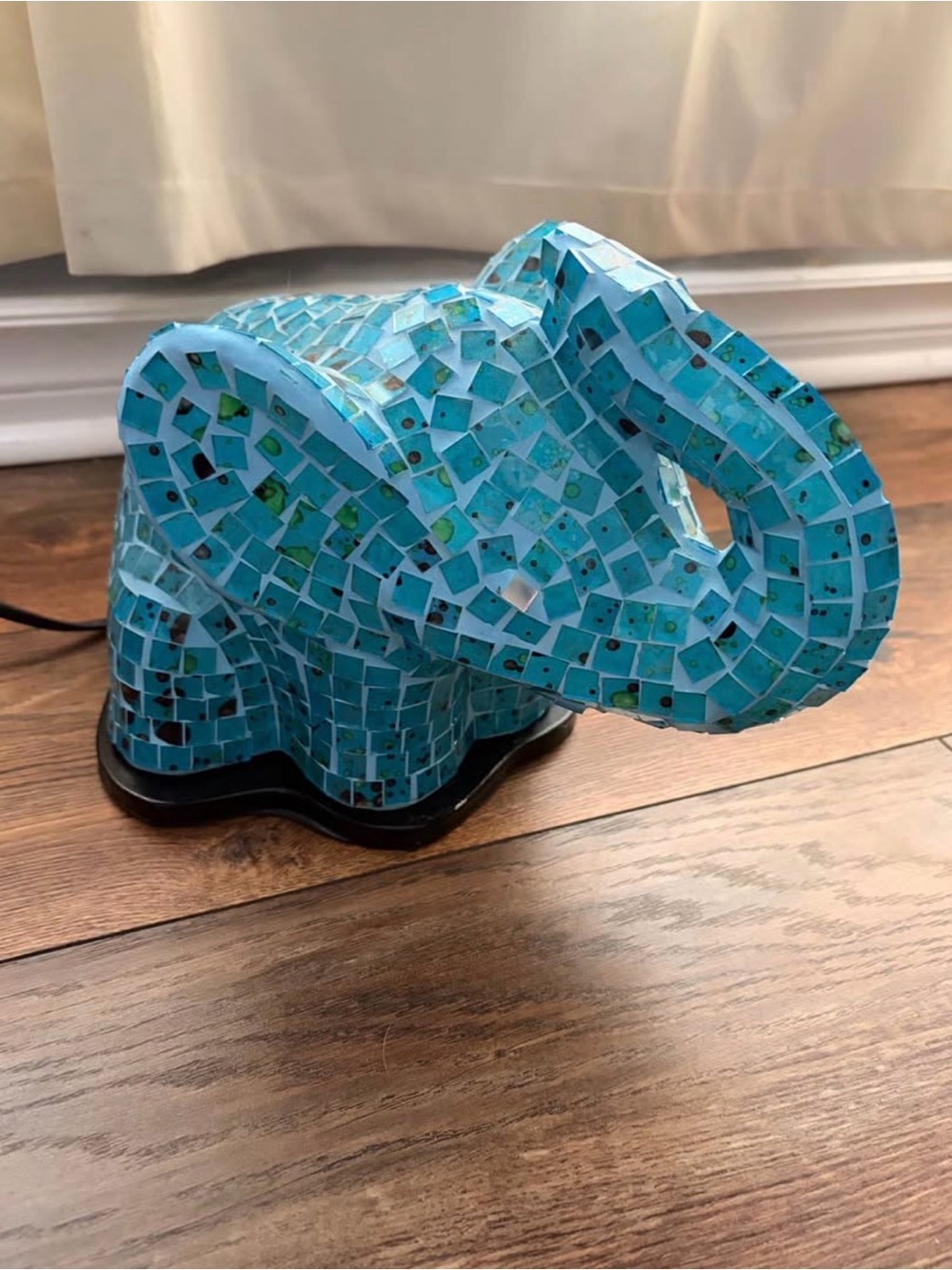 Blue Mosaic Elephant Accent Lamp
